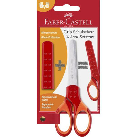 Faber-Castell - Grip School Scissors Red With Blade Protector Bc by Faber-Castell on Schoolbooks.ie