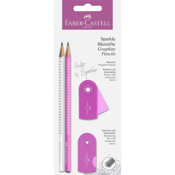 Faber-Castell - Grip Sparkle Set Pearl Pink/White Blister by Faber-Castell on Schoolbooks.ie
