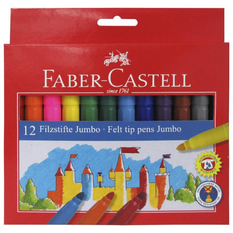 Faber-Castell - Jumbo Fibre Tip Pens Box 12 by Faber-Castell on Schoolbooks.ie