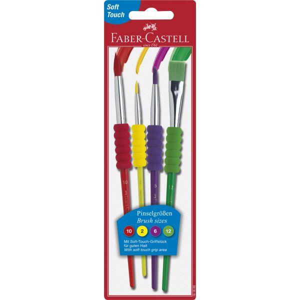 Pinsel Paint Brush Set of 4 Sizes - Soft Touch by Faber-Castell on Schoolbooks.ie