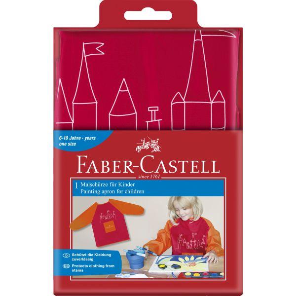 Red/Orange Painting Apron For Young Artist by Faber-Castell on Schoolbooks.ie