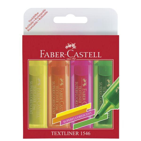 Faber-Castell - Textliner 1546 Fluorescent - Wallet of 4 by Faber-Castell on Schoolbooks.ie