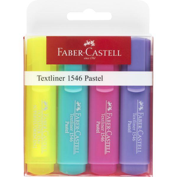 Faber-Castell - Textliner Pastel Colours 1546 Wallet Of 4 by Faber-Castell on Schoolbooks.ie