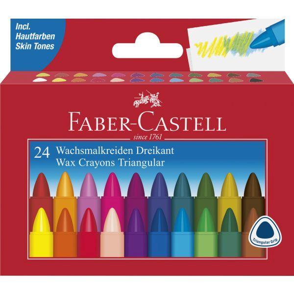 Triangular Wax Crayons Box 24 by Faber-Castell on Schoolbooks.ie