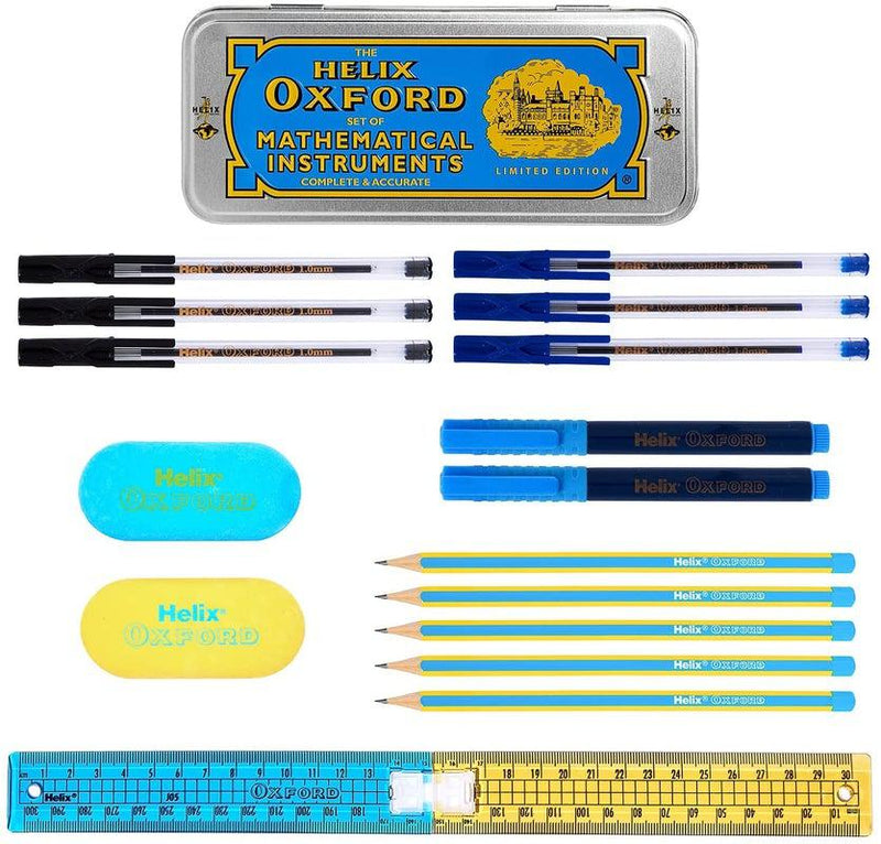 Helix - Oxford 17 piece Complete Student Stationery Set - Blue by Helix on Schoolbooks.ie