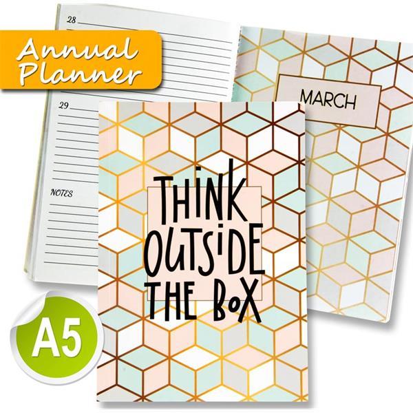 I Love Stationery A5 170pg Annual Planner Journal - Think Outside The Box by I Love Stationery on Schoolbooks.ie