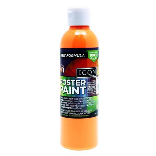 ■ Icon 300ml Fluorescent Poster Paint - Orange by Icon on Schoolbooks.ie
