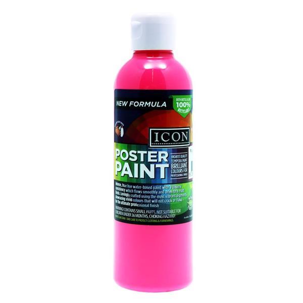 ■ Icon 300ml Fluorescent Poster Paint - Pink by Icon on Schoolbooks.ie