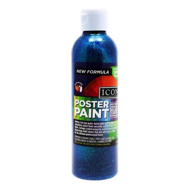 Icon 300ml Glitter Poster Paint - Blue by Icon on Schoolbooks.ie