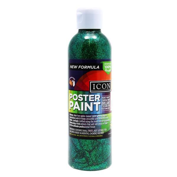 Icon 300ml Glitter Poster Paint - Green by Icon on Schoolbooks.ie