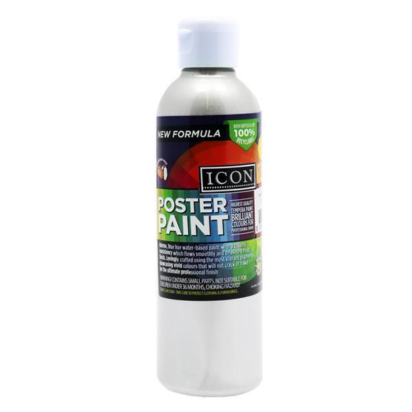 Icon 300ml Metallic Poster Paint - Silver by Icon on Schoolbooks.ie