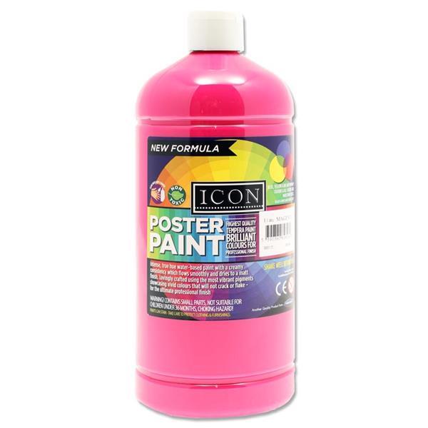 Icon Art 1ltr Poster Paint - Magenta by Icon on Schoolbooks.ie