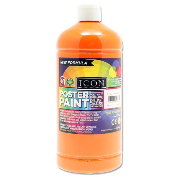 Icon Art 1ltr Poster Paint - Orange by Icon on Schoolbooks.ie