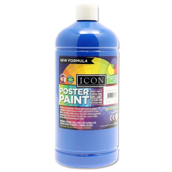 Icon Art 1ltr Poster Paint - Ultramarine Blue by Icon on Schoolbooks.ie