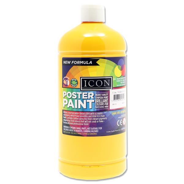 Icon Art 1ltr Poster Paint - Warm Yellow by Icon on Schoolbooks.ie