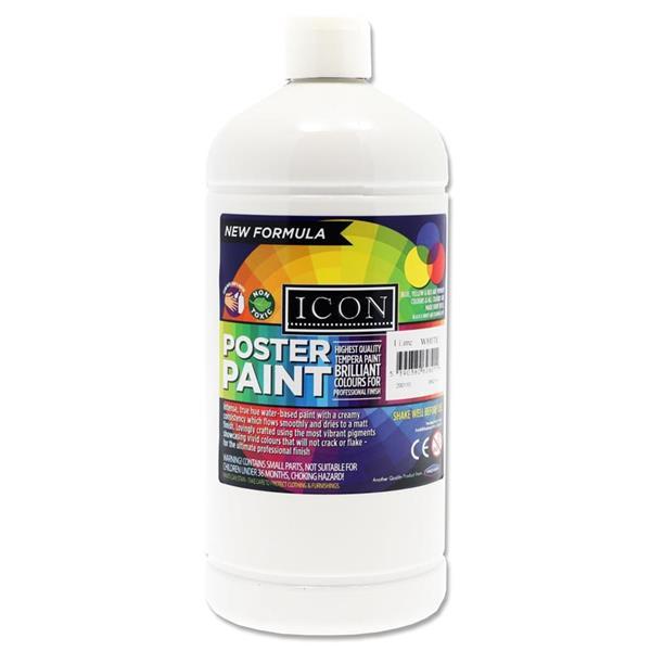 Icon Art 1ltr Poster Paint - White by Icon on Schoolbooks.ie
