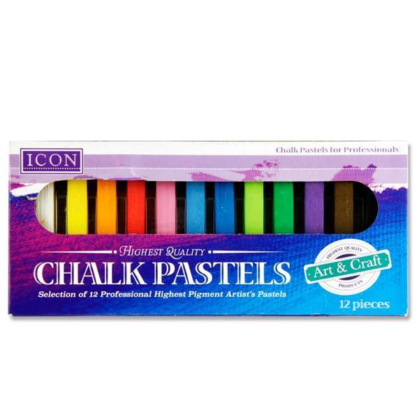 Icon Box 12 Chalk Pastels - Coloured by Icon on Schoolbooks.ie