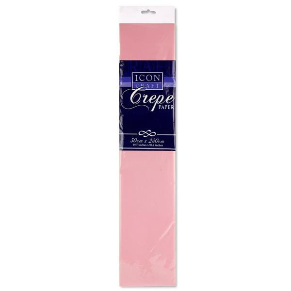 Icon Craft 50x250cm 17gsm Crepe Paper - Baby Pink by Icon on Schoolbooks.ie