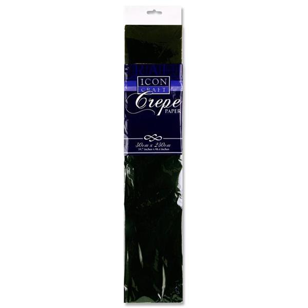 Icon Craft 50x250cm 17gsm Crepe Paper - Black by Icon on Schoolbooks.ie