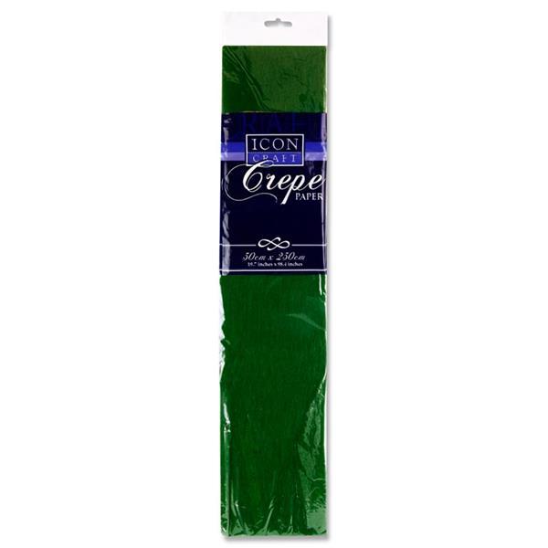 Icon Craft 50x250cm 17gsm Crepe Paper - Dark Green by Icon on Schoolbooks.ie