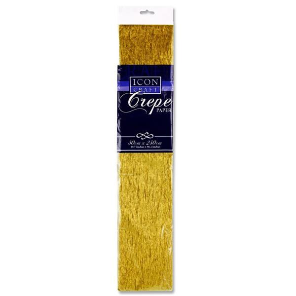 Icon Craft 50x250cm 17gsm Crepe Paper - Gold by Icon on Schoolbooks.ie