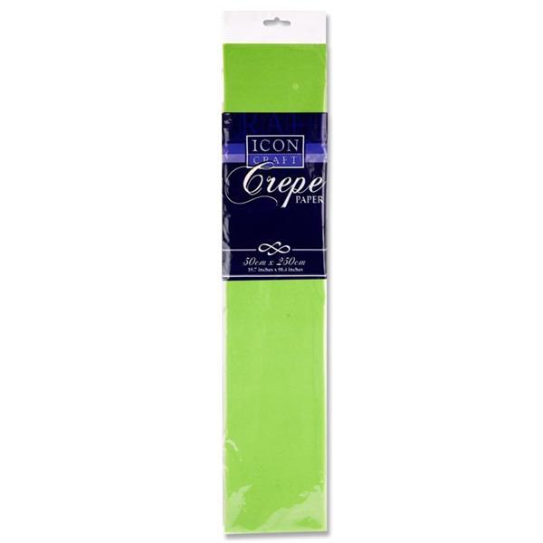 Icon Craft 50x250cm 17gsm Crepe Paper - Lime Green by Icon on Schoolbooks.ie