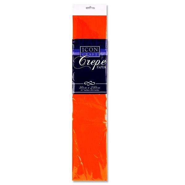 Icon Craft 50x250cm 17gsm Crepe Paper - Orange by Icon on Schoolbooks.ie