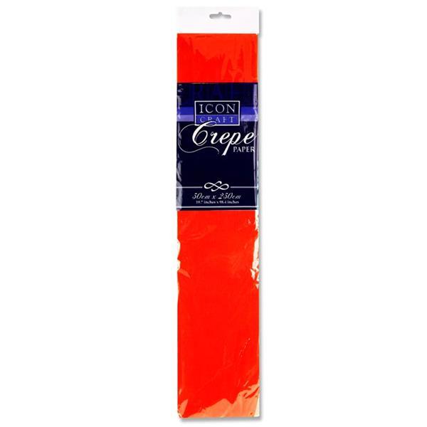 Icon Craft 50x250cm 17gsm Crepe Paper - Scarlet Red by Icon on Schoolbooks.ie