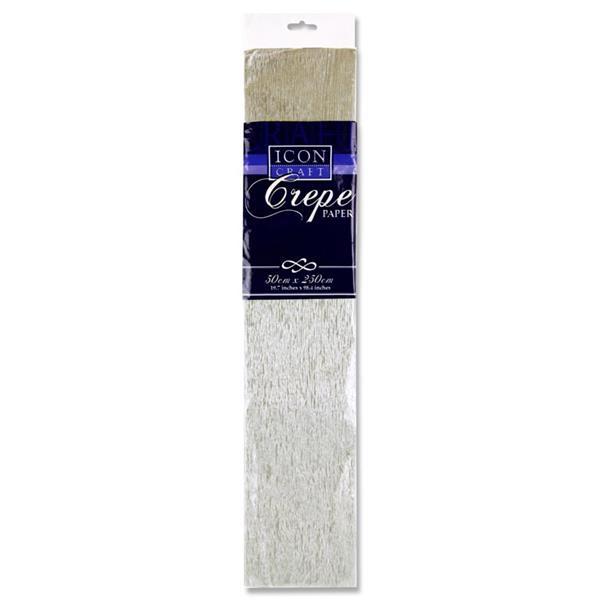 Icon Craft 50x250cm 17gsm Crepe Paper - Silver by Icon on Schoolbooks.ie