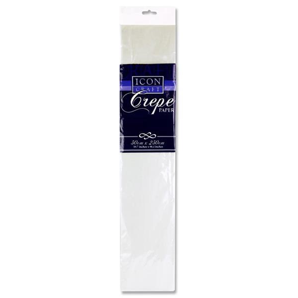 Icon Craft 50x250cm 17gsm Crepe Paper - White by Icon on Schoolbooks.ie