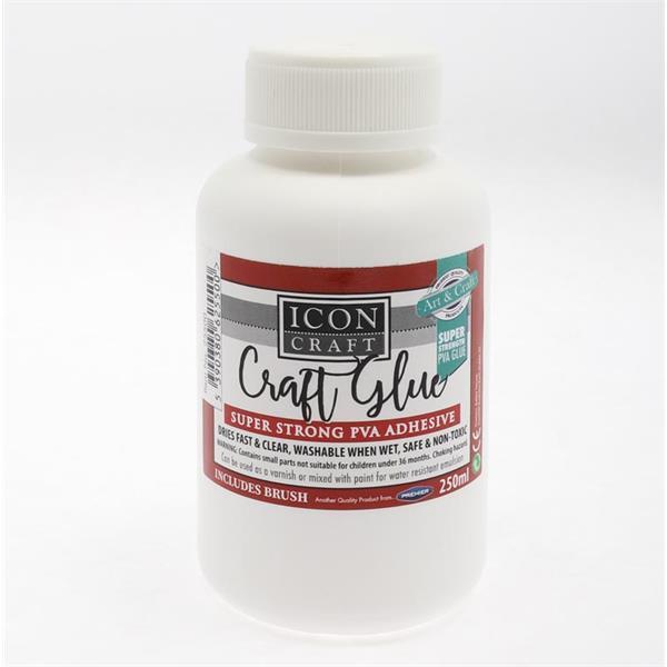 Icon Craft - Strong PVA Craft Glue - 250ml with brush by Icon on Schoolbooks.ie