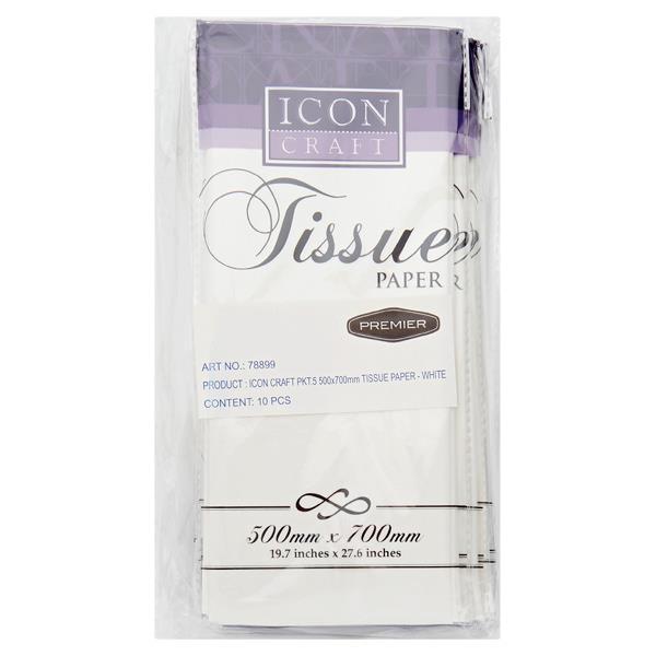 Icon Craft - Tissue Paper - White - Pack of 5 by Icon on Schoolbooks.ie