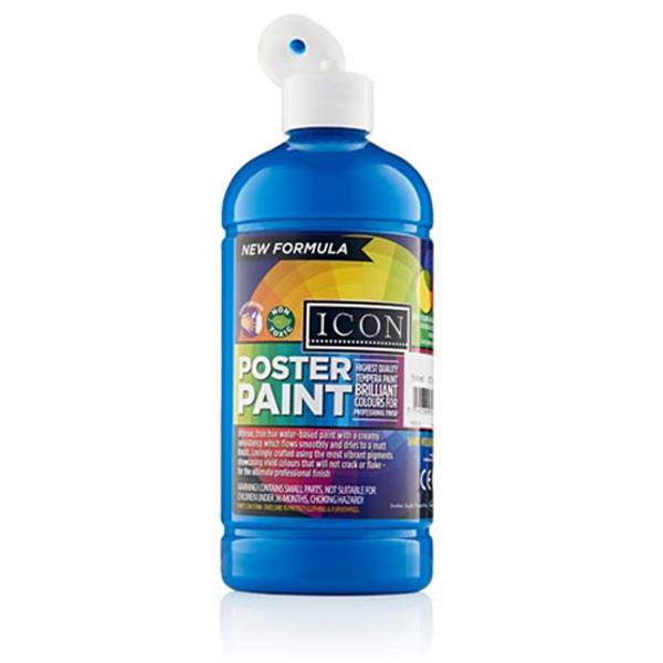 Icon Poster Paint 500ml - Cyan Blue by Icon on Schoolbooks.ie