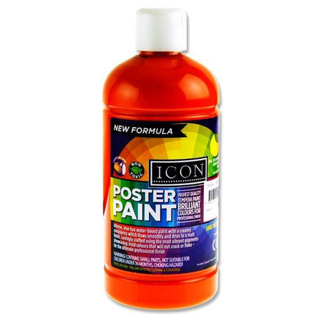 Icon Poster Paint 500ml - Orange by Icon on Schoolbooks.ie