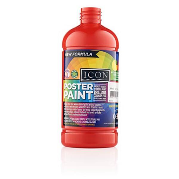 Icon Poster Paint 500ml - Scarlet Red by Icon on Schoolbooks.ie