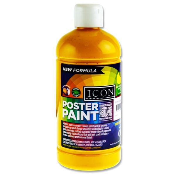 Icon Poster Paint 500ml - Warm Yellow by Icon on Schoolbooks.ie