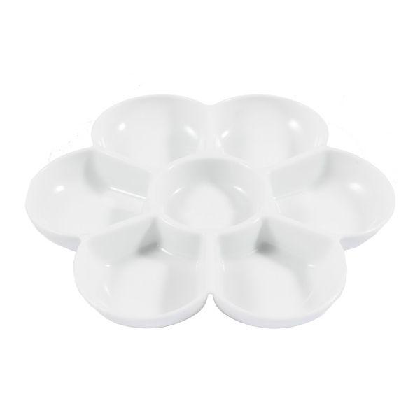 ■ Flower Shaped 7 Well Palette White Plastic - 18cm Diameter by Jakar on Schoolbooks.ie