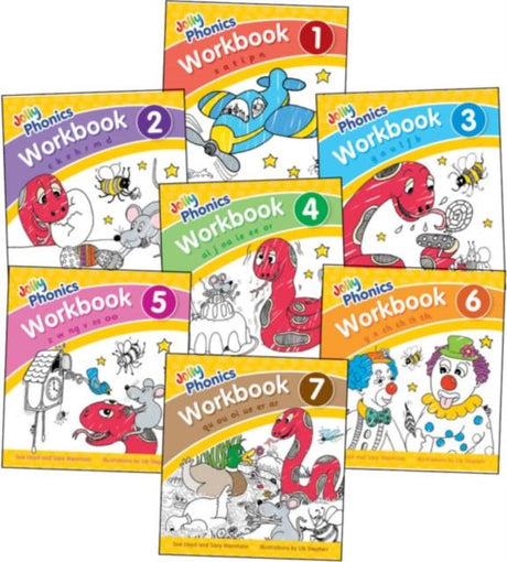 Jolly Phonics Workbooks 1-7 Pack - Precursive Letters by Jolly Learning Ltd on Schoolbooks.ie