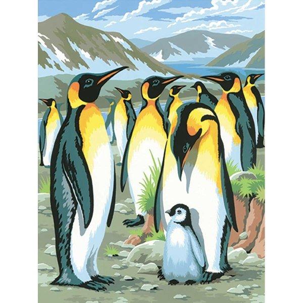 ■ Penguins - Medium Paint By Numbers by KSG on Schoolbooks.ie