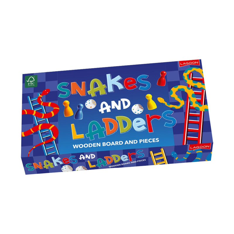 Snakes and Ladders - Wooden Board and Pieces by Lagoon on Schoolbooks.ie