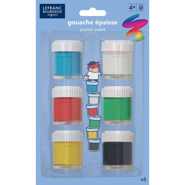 ■ LB Enfant - Poster Colour Pots 6 x 22ml by Lefranc Bourgeois on Schoolbooks.ie