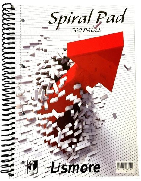 Refill Pad - A4 - 300 Page - Spiral Bound by Lismore on Schoolbooks.ie