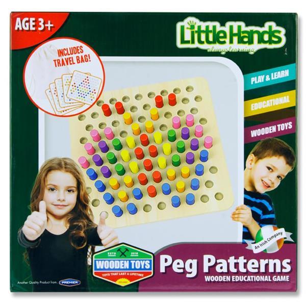 Little Hands Wooden Education Game - Peg Patterns by Little Hands on Schoolbooks.ie