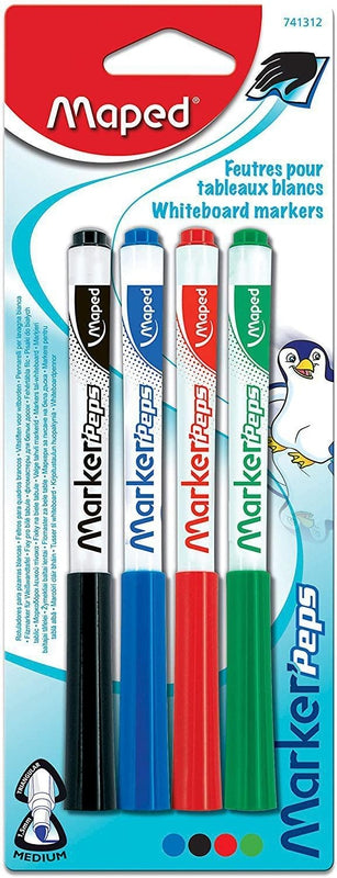 Maped - 4 Marker'peps Whiteboard Markers - Assorted Colours by Maped on Schoolbooks.ie