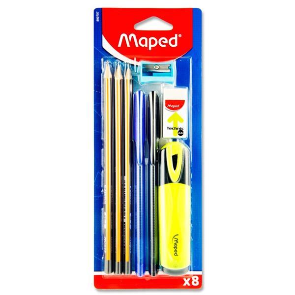 Maped - 8 piece Carded Stationery Set by Maped on Schoolbooks.ie