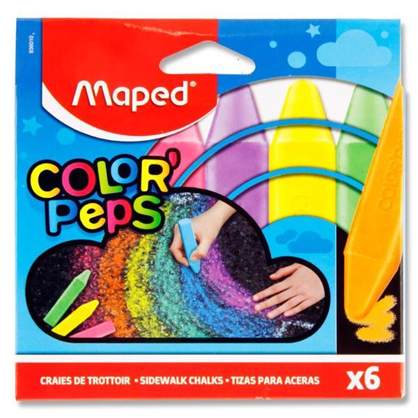 ■ Maped Color'peps Box 6 Squared Sidewalk Chalks by Maped on Schoolbooks.ie