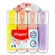 Maped Fluo'peps Packet of 4 Pastel Highlighters by Maped on Schoolbooks.ie