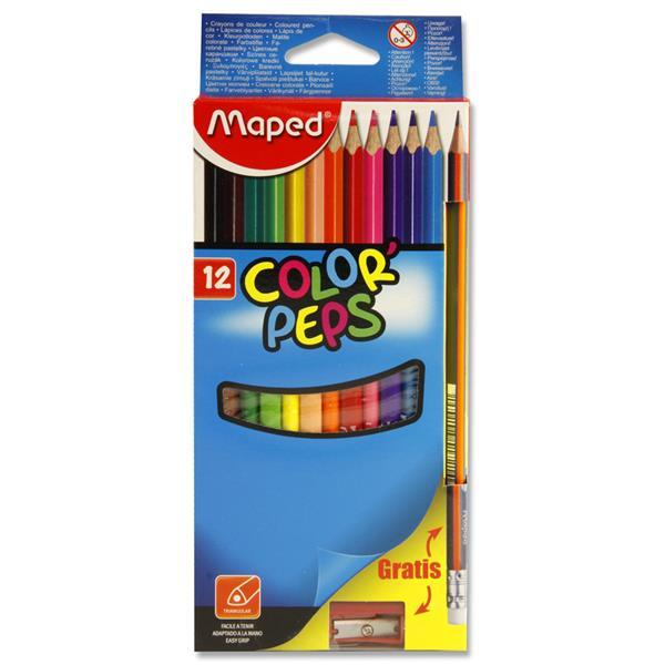 Maped Packet of 12 Color'peps Colour Pencils + Free Pencil/sharpener by Maped on Schoolbooks.ie