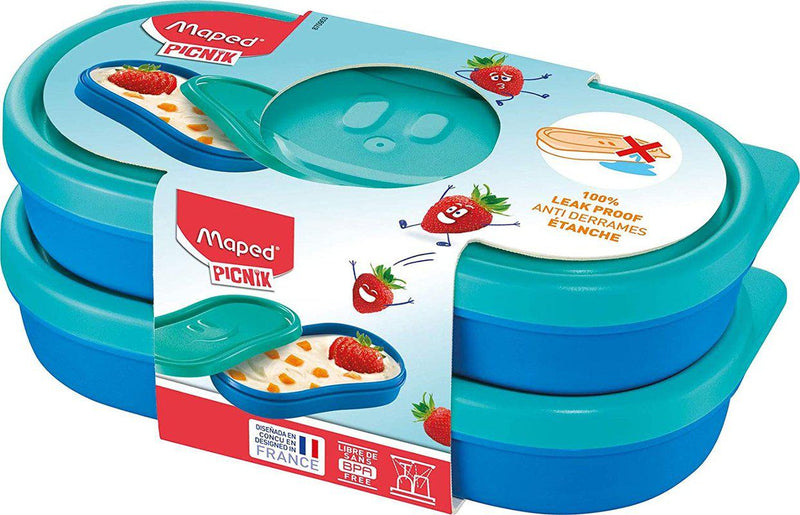 Maped Picnik - Concept Kids Figurative Pack of 2 Snack Boxes - Blue by Maped on Schoolbooks.ie
