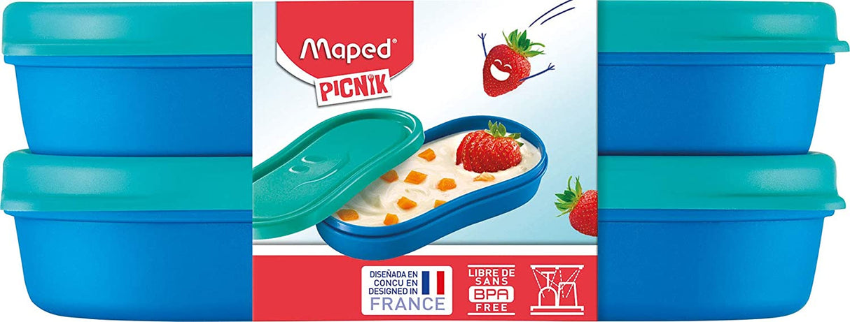 ■ Maped Picnik - Concept Kids Figurative Pack of 2 Snack Boxes - Blue by Maped on Schoolbooks.ie